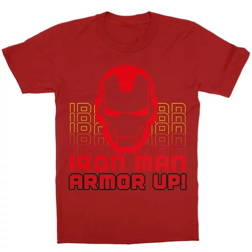 Piros Bosszúállók Vasember gyerek rövid ujjú póló - Armor Up