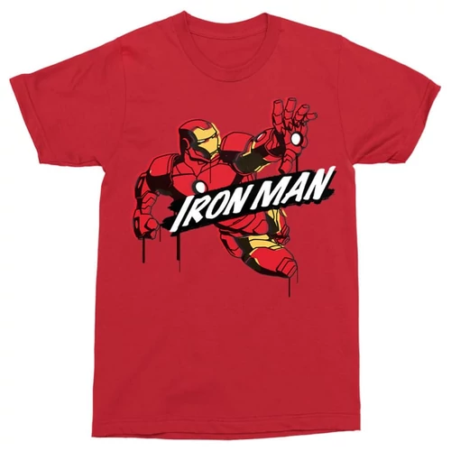 Piros Bosszúállók - Avengers gyerek rövid ujjú póló - Vasember Comics Paint