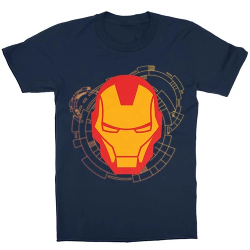 Sötétkék Bosszúállók Vasember gyerek rövid ujjú póló - Iron Man head