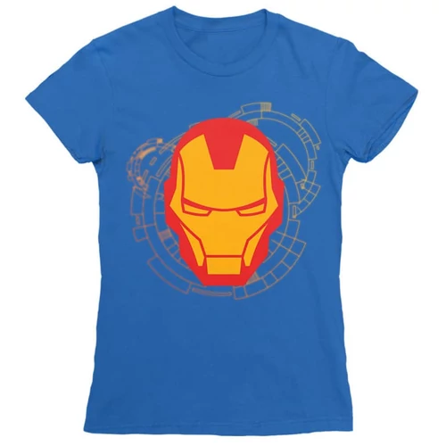 Királykék Bosszúállók Vasember női rövid ujjú póló - Iron Man head