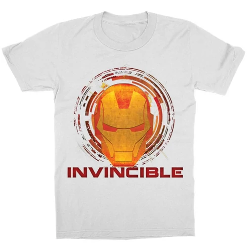Fehér Bosszúállók Vasember gyerek rövid ujjú póló - Invincible