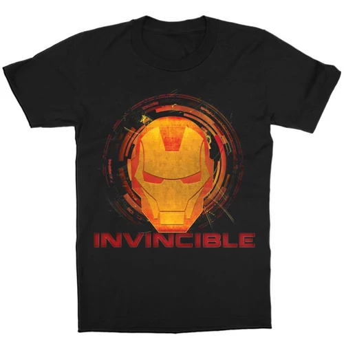 Fekete Bosszúállók Vasember gyerek rövid ujjú póló - Invincible