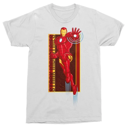 Fehér Bosszúállók Vasember férfi rövid ujjú póló - Stark Industries