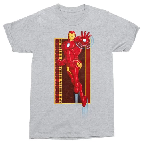 Sportszürke Bosszúállók Vasember férfi rövid ujjú póló - Stark Industries