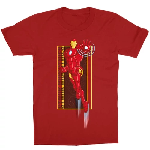 Piros Bosszúállók Vasember gyerek rövid ujjú póló - Stark Industries