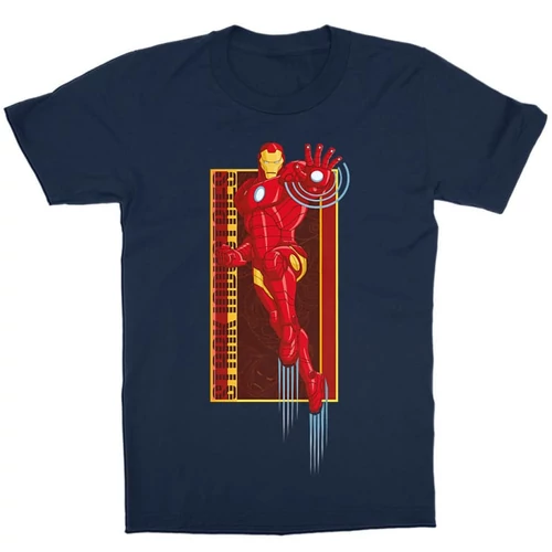 Sötétkék Bosszúállók Vasember gyerek rövid ujjú póló - Stark Industries