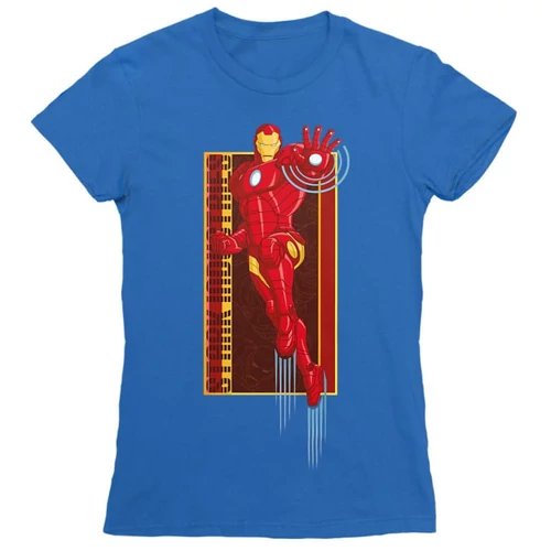 Királykék Bosszúállók Vasember női rövid ujjú póló - Stark Industries
