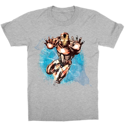 Sportszürke Bosszúállók Vasember gyerek rövid ujjú póló - Watercolor
