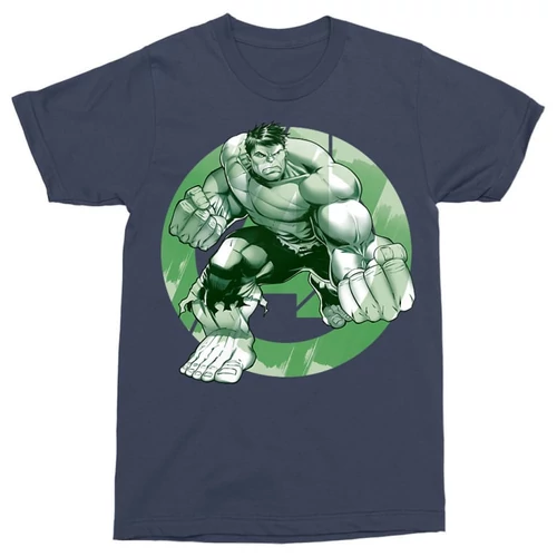 Sötétkék Bosszúállók férfi rövid ujjú póló - Hulk Avengers Logo