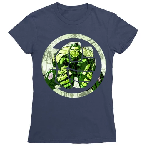 Sötétkék Bosszúállók női rövid ujjú póló - Hulk Comics Logo