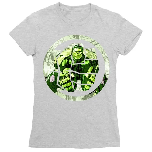 Sportszürke Bosszúállók női rövid ujjú póló - Hulk Comics Logo
