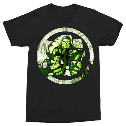 Fekete Bosszúállók férfi rövid ujjú póló - Hulk Comics Logo