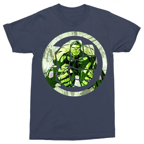 Sötétkék Bosszúállók férfi rövid ujjú póló - Hulk Comics Logo