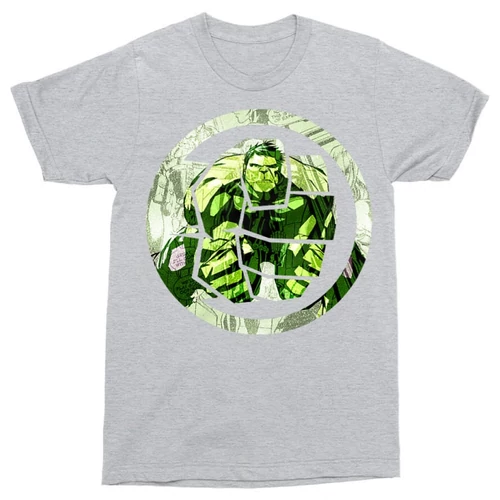 Sportszürke Bosszúállók férfi rövid ujjú póló - Hulk Comics Logo