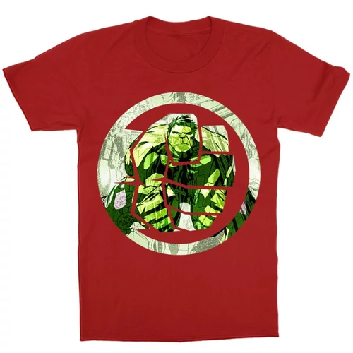 Piros Bosszúállók gyerek rövid ujjú póló - Hulk Comics Logo