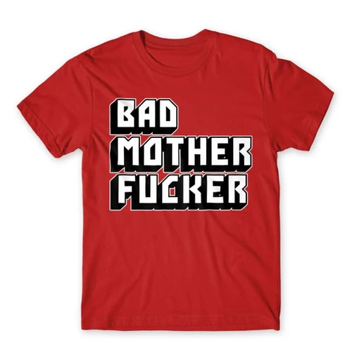 Piros Ponyvaregény férfi rövid ujjú póló - Bad Mother Fucker