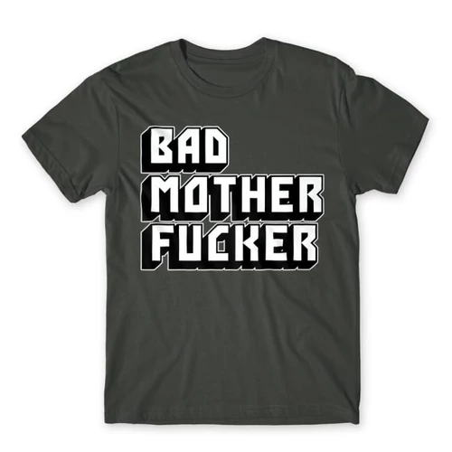 Sötétszürke Ponyvaregény férfi rövid ujjú póló - Bad Mother Fucker
