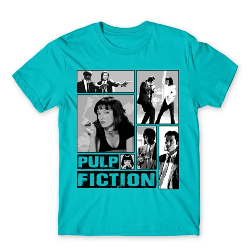 Atollkék Ponyvaregény férfi rövid ujjú póló - Pulp Fiction