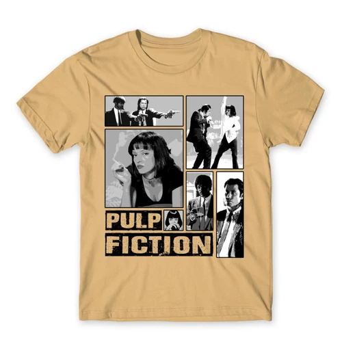 Homok Ponyvaregény férfi rövid ujjú póló - Pulp Fiction