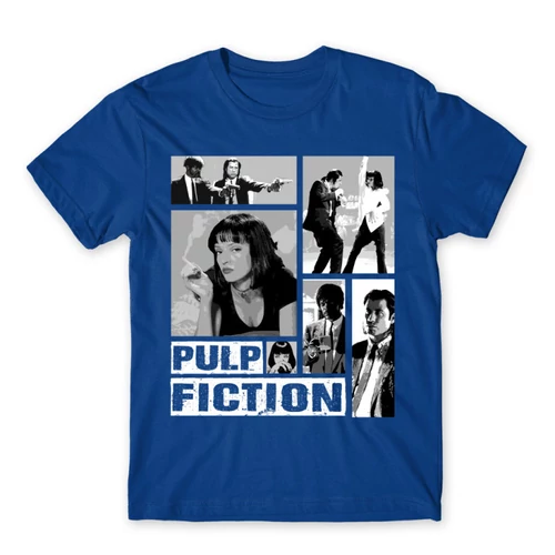 Királykék Ponyvaregény férfi rövid ujjú póló - Pulp Fiction