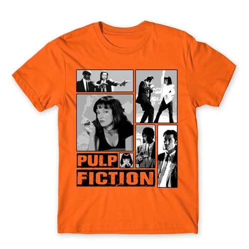 Narancs Ponyvaregény férfi rövid ujjú póló - Pulp Fiction