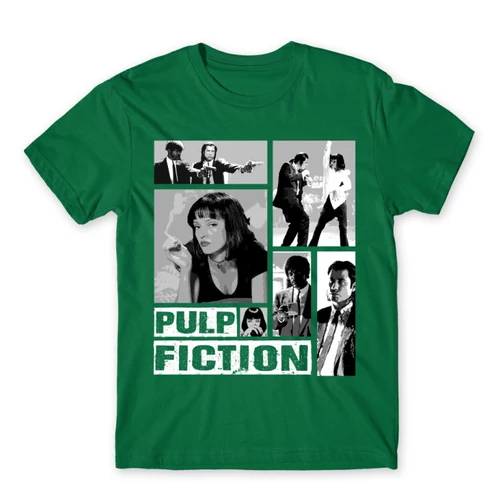 Zöld Ponyvaregény férfi rövid ujjú póló - Pulp Fiction