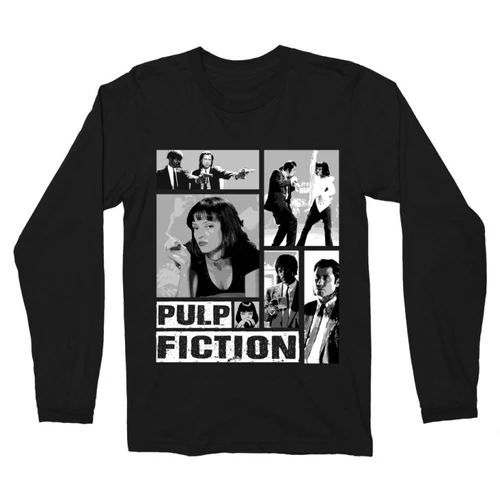 Fekete Ponyvaregény férfi hosszú ujjú póló - Pulp Fiction