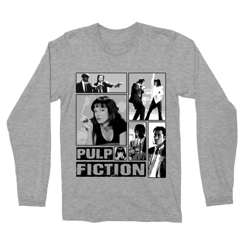 Sportszürke Ponyvaregény férfi hosszú ujjú póló - Pulp Fiction