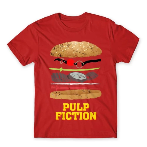 Piros Ponyvaregény férfi rövid ujjú póló - Pulp Fiction burger