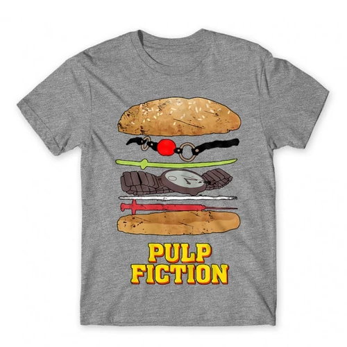 Sportszürke Ponyvaregény férfi rövid ujjú póló - Pulp Fiction burger