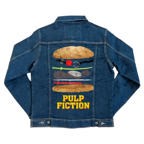 Ponyvaregény unisex farmer kabát - Pulp Fiction burger