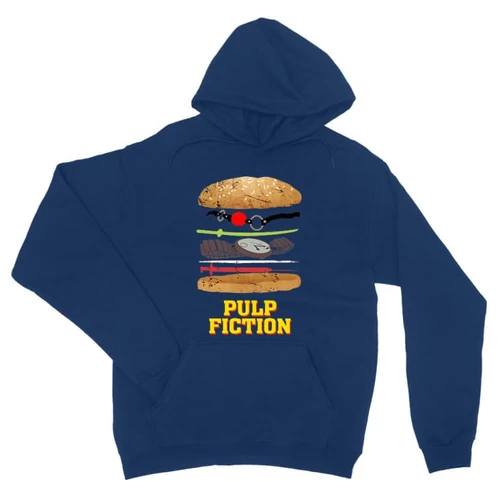 Királykék Ponyvaregény unisex kapucnis pulóver - Pulp Fiction burger