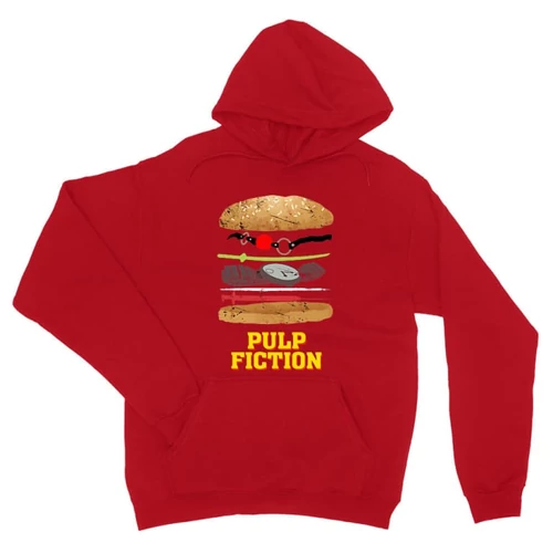 Piros Ponyvaregény unisex kapucnis pulóver - Pulp Fiction burger