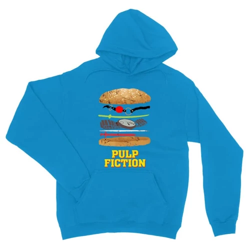 Zafírkék Ponyvaregény unisex kapucnis pulóver - Pulp Fiction burger