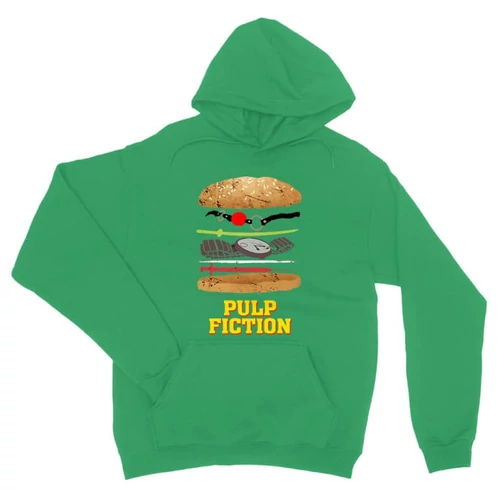 Zöld Ponyvaregény unisex kapucnis pulóver - Pulp Fiction burger