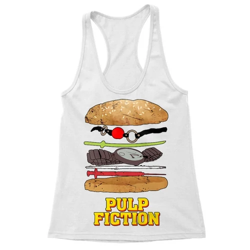 Fehér Ponyvaregény női trikó - Pulp Fiction burger