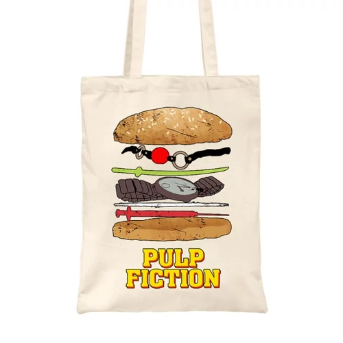 Homok Ponyvaregény vászontáska - Pulp Fiction burger