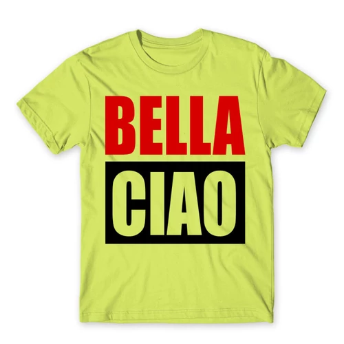 Almazöld A nagy pénzrablás férfi rövid ujjú póló - Bella Ciao