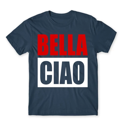 Denim A nagy pénzrablás férfi rövid ujjú póló - Bella Ciao