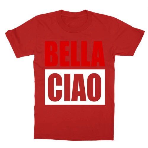 Piros A nagy pénzrablás gyerek rövid ujjú póló - Bella Ciao