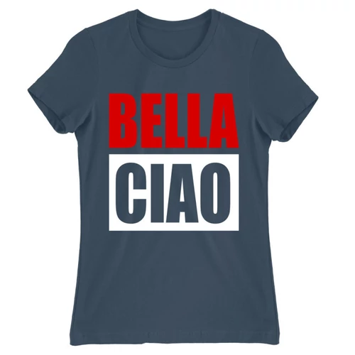 Denim A nagy pénzrablás női rövid ujjú póló - Bella Ciao