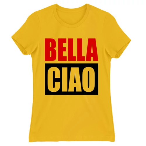 Sárga A nagy pénzrablás női rövid ujjú póló - Bella Ciao