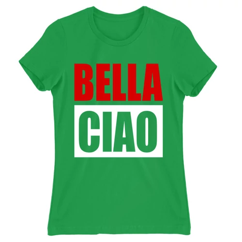 Zöld A nagy pénzrablás női rövid ujjú póló - Bella Ciao