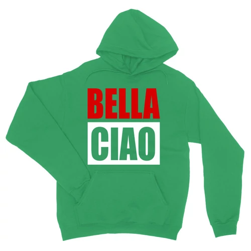 Zöld A nagy pénzrablás unisex kapucnis pulóver - Bella Ciao