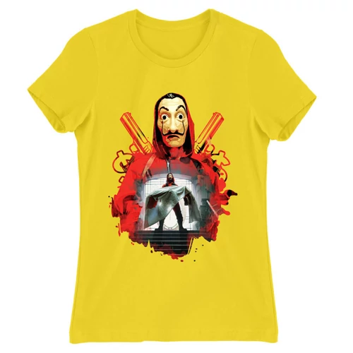 Citromsárga A nagy pénzrablás női rövid ujjú póló - Money Heist Staircase