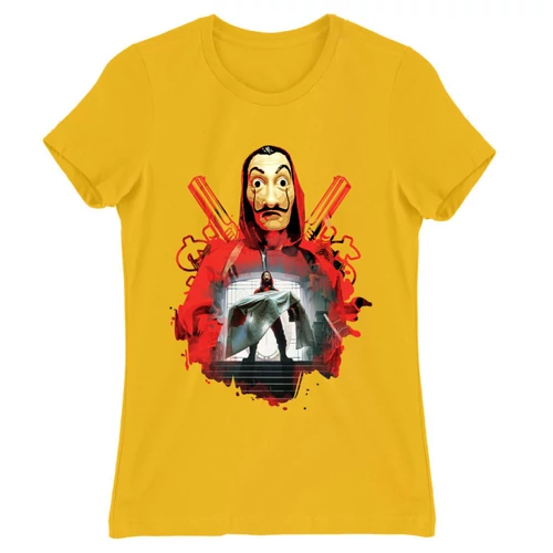 Sárga A nagy pénzrablás női rövid ujjú póló - Money Heist Staircase