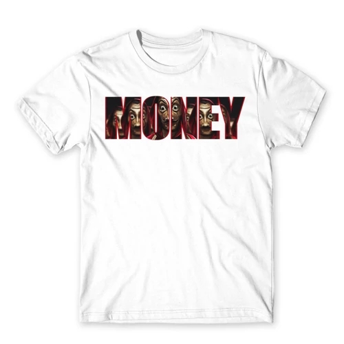 Fehér A nagy pénzrablás férfi rövid ujjú póló - Money 