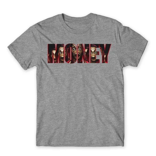 Sportszürke A nagy pénzrablás férfi rövid ujjú póló - Money 