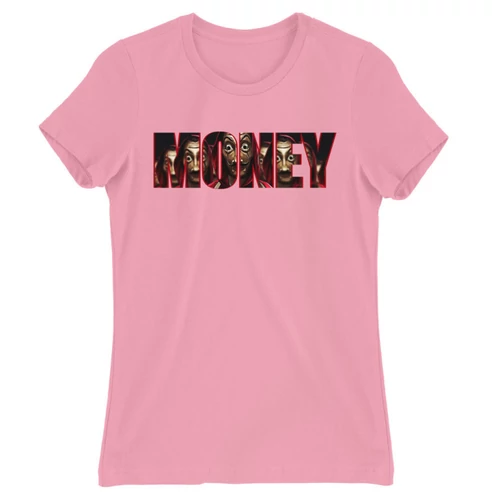 Világos rózsaszín A nagy pénzrablás női rövid ujjú póló - Money