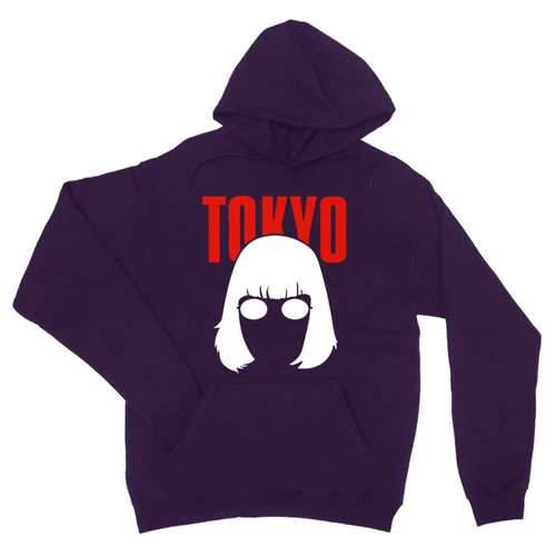 Sötétlila A nagy pénzrablás unisex kapucnis pulóver- Tokyo
